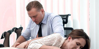 LOAN4K. Naughty babe seduced a stranger in the office and got spanked for her slutty behavior