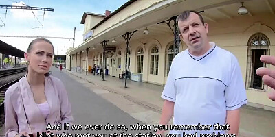 Real Man Watches How His Lassie Sucks Strangers Cock For Cash