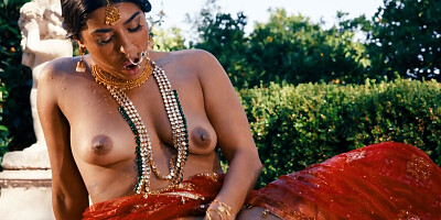 Jasmine Sherni fucking her wet Indian pussy poolside