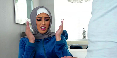 Curvy arab slut Sophia Leone takes a big load of cum and feels much better