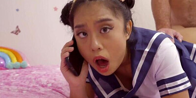 Pretty Luna's big cock scene