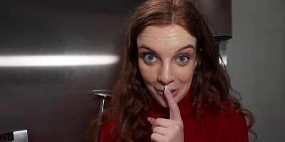 Facial for a redhead with blue eyes after POV fucking