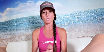 Sofie Marie talks dirty while jerking your hard dick