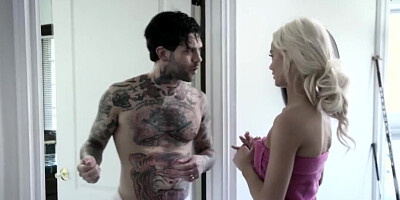 Blonde teen Elsa Jean's pink twat gets piped down hardcore