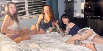 Red Eviee - Slumber Party With Goth Sister And Her Flirty Friends