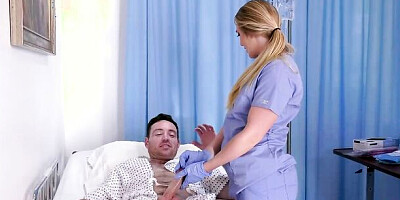 A.j. Applegate gets duped into fucking her patient after washing his cock