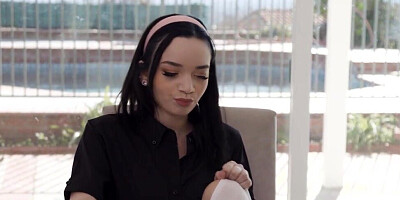 Skinny flexible teen Selina Imai sports taking a thick dick