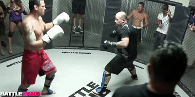 Gorgeous brunette beauty is getting plowed in the cage