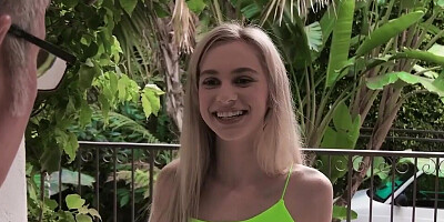 My bestie's stepdad craves my tight teen pussy by the pool