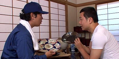 Horny Japanese beauty swallows her colleague's dick