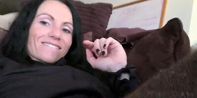 Brunette MILF has her slippery pink pussy in your face