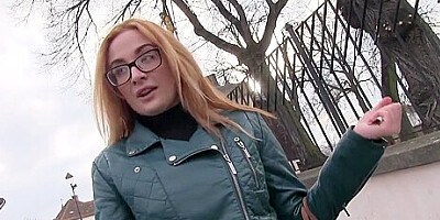 Sexy Redhead Student 18+ Nerd In Glasses Fucking In The Bushes - Outdoor Reality Porn