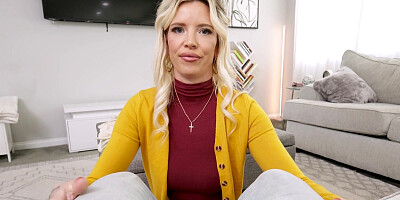 Lavishly tattooed blonde mom Kitt Jones blows and rides cocky dude in POV