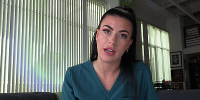 Gal Ritchie gives a handjob and a footjob in POV