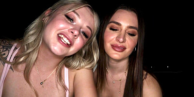 Ella Reese and Lucky Kay Love share big beautiful male stick in POV