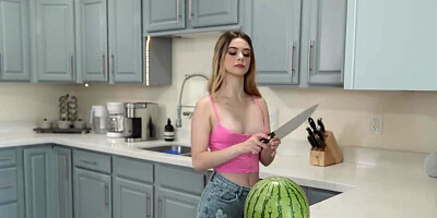 Skinny blonde teen Molly Little's kitty pounded hardcore