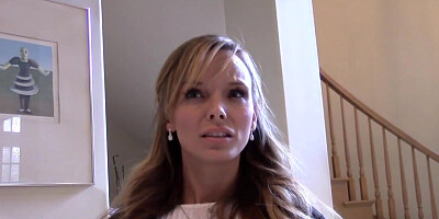 Real estate blonde getting licked and fucked big time