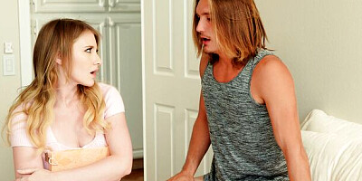 Melody Marks moans while getting her tight pussy drilled by stepbro's thick cock in HD video