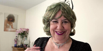 Halloween solo masturbation with mature Auntie Trisha