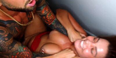 Sensual brunette crave nipples eating and creampie in vagina
