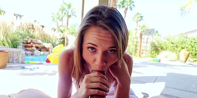 Blowjob from young cutie Rose Caarter and rough sex