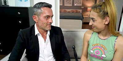 Adorable girl is going to get corrupted by her stepdad