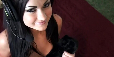 Slim brunette goddess moans loud in a passionate POV fuck