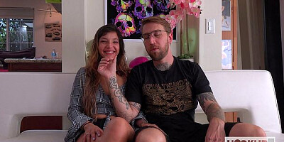 Blooming Bryan Gozzling and Kitty Carrera at behind the scene trailer