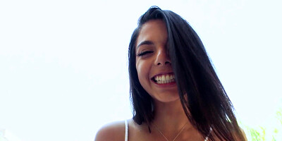 Latina babe Gina Valentina eagerly fucks her hairy pussy