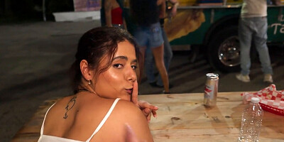 Sexy Brunette Gets Fucked In Public On A Picnic Table