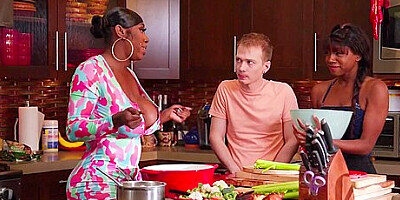 Ebony Milf With Big Juggs Seduces Skinny Shy Teen 18+ Boy