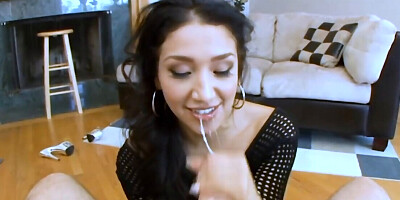 Gypsy in black stockings sucks dick and takes backshots POV