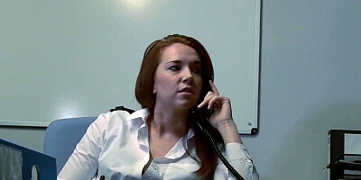 Candi Blows wears stockings and takes on Luke Hotron