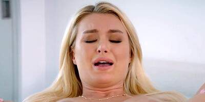 Blonde hair, pink bikini, and brown hole hungry for some cock