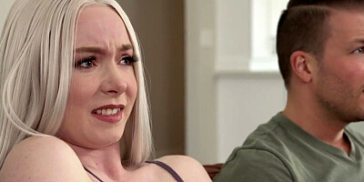 Pale blonde Talia Hanson notices Codey Steele's bulge