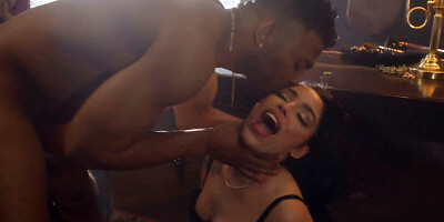 Raw uncut interracial sex demolishes a white girl's pussy