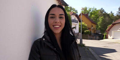 Brunette babe is picked up and fucked by the agent