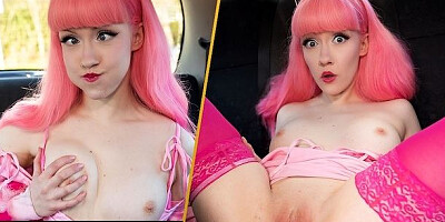 Pretty Charlie Dean and Evie Rees at pink hair dirt
