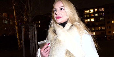 A thick blonde wench is approached and fucked