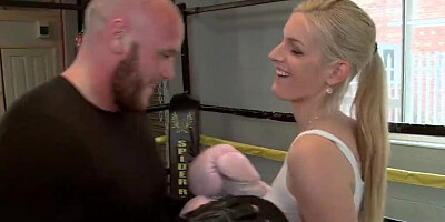 Skinny blonde takes a cock of a horned-up stranger