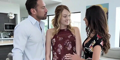 Full-length scene showing a foster daughter in mommy's panties