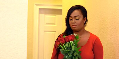 Teen robber is caught eating by big black horny woman