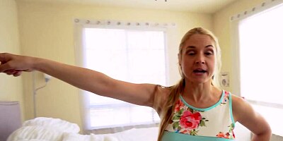 Blonde cougar uses stepson's fuckstick to satisfy own needs