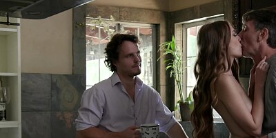 Guys have sex with likable girl in kitchen instead of breakfast