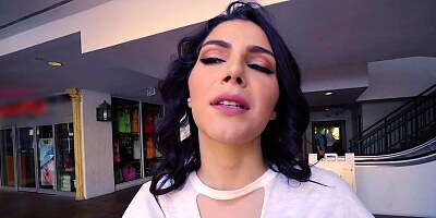 Valentina Nappi gets her trimmed pussy fucked in public