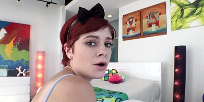 Cutie with a sleeve tattoo goes down on his big cock