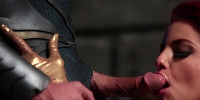 Costumed cocksucker gives Batman the finest blowjob ever