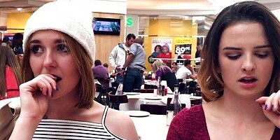 Two slutty girlfriends found a guy and fucked with him...