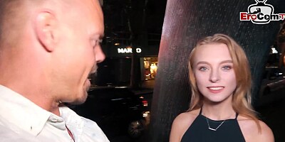 German berlin agent pick up young 18yo petite college teen on street for EroCom Date fuck