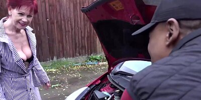 Caroline is a mature redhead who cant hold back from fucking black guys and eating fresh cum